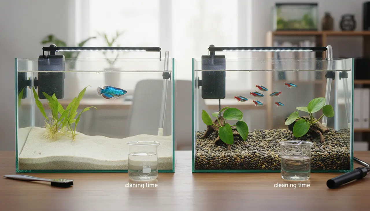 Sand vs. Gravel Aquarium Substrate: Which is Best for Your First Tank? visual summary